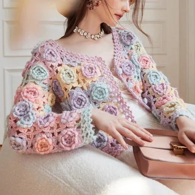 Fabricante personalizado mão crochê feminino chandail senhora pulôver de lã mulher trui camisola de lã lanosa caxemira cardigã de moda personalizado suéter de lã
